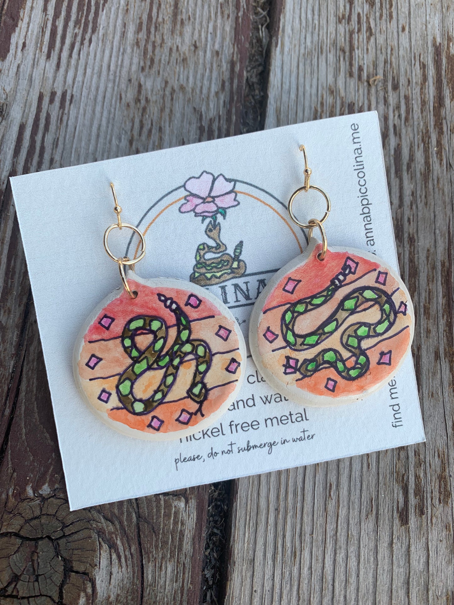 Hand Painted Clay Earrings