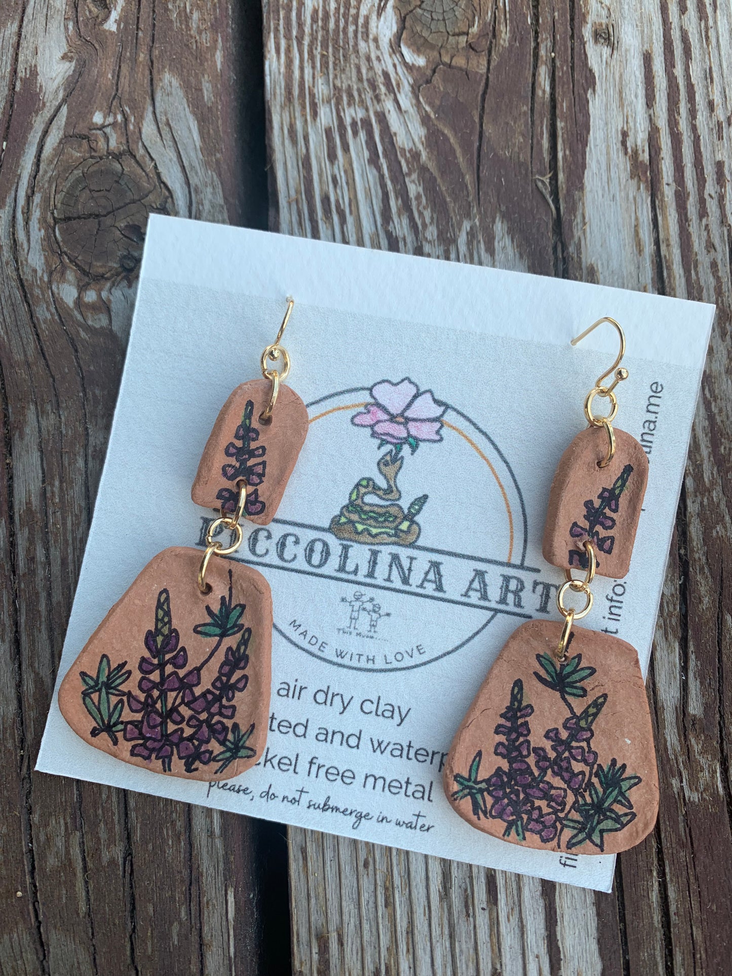 Hand Painted Clay Earrings