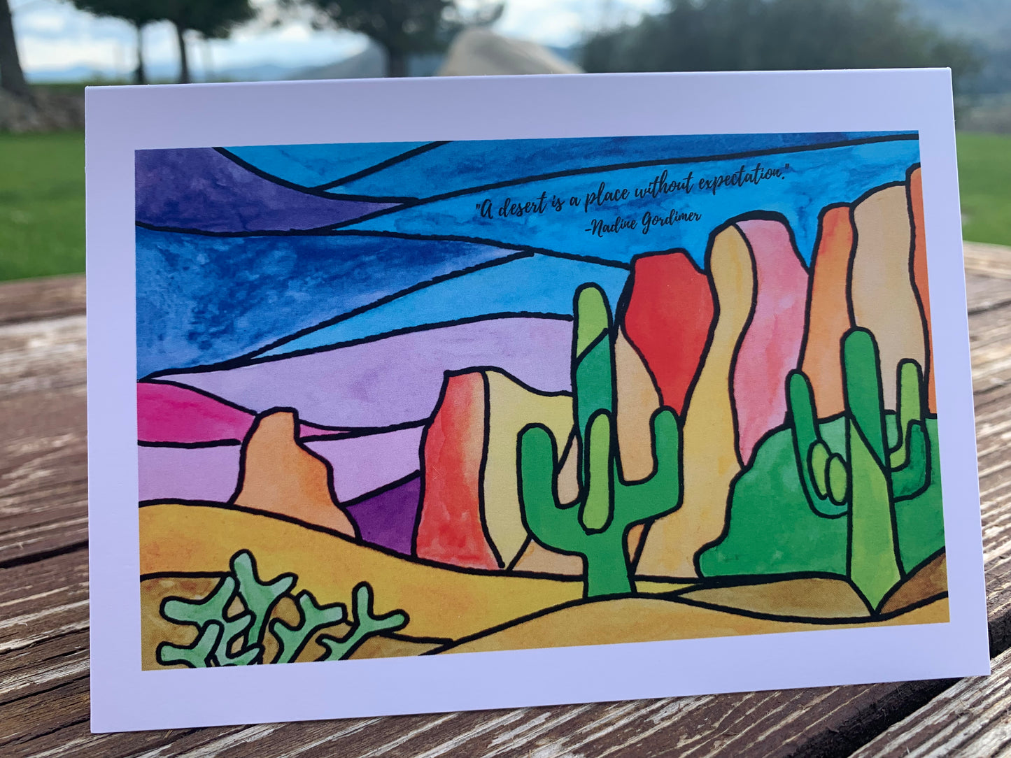 Stained Glass Desert Greeting Card