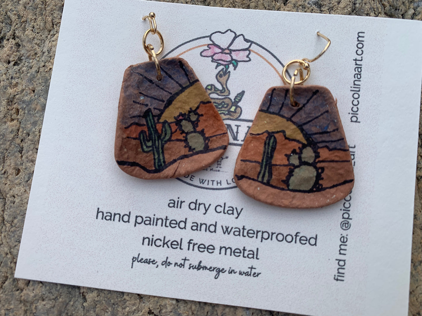 Hand Painted Clay Earrings