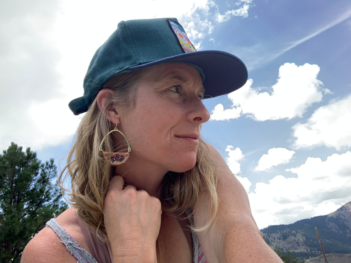 Sun and Mt. Stripes Art Patch Hat