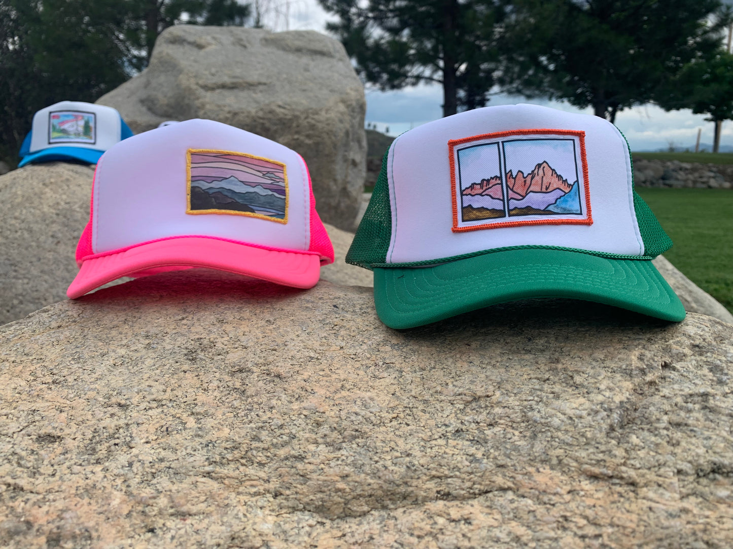 Sun and Mt. Stripes Art Patch Hat