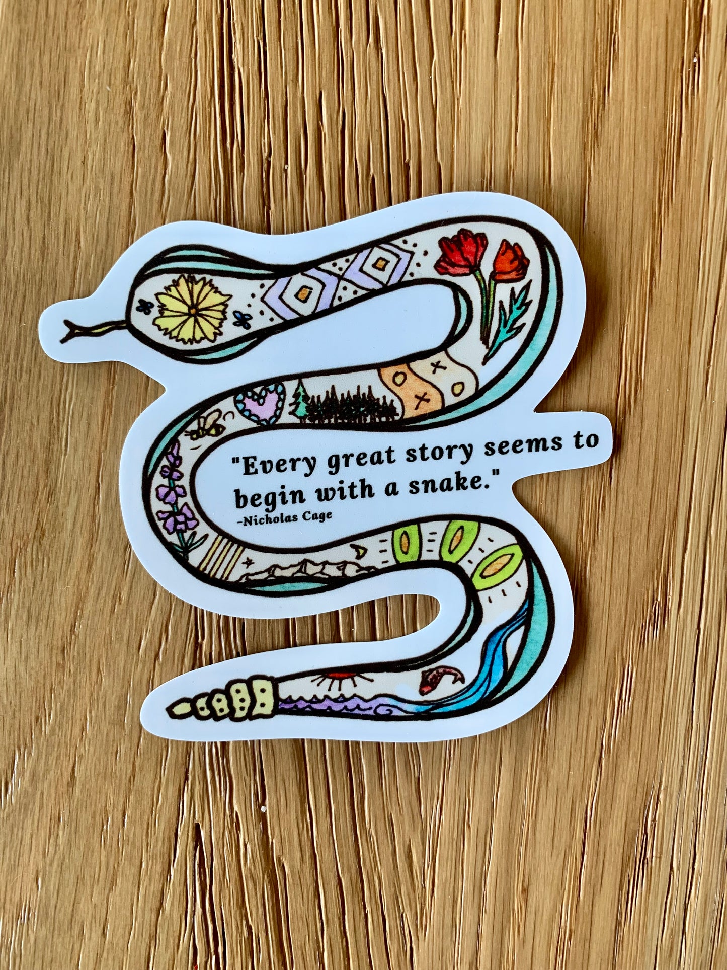 Folk Art Snake Sticker