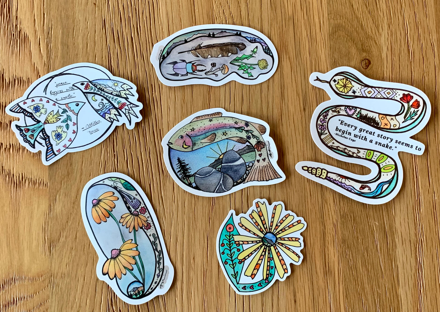 Flower layered worlds Sticker