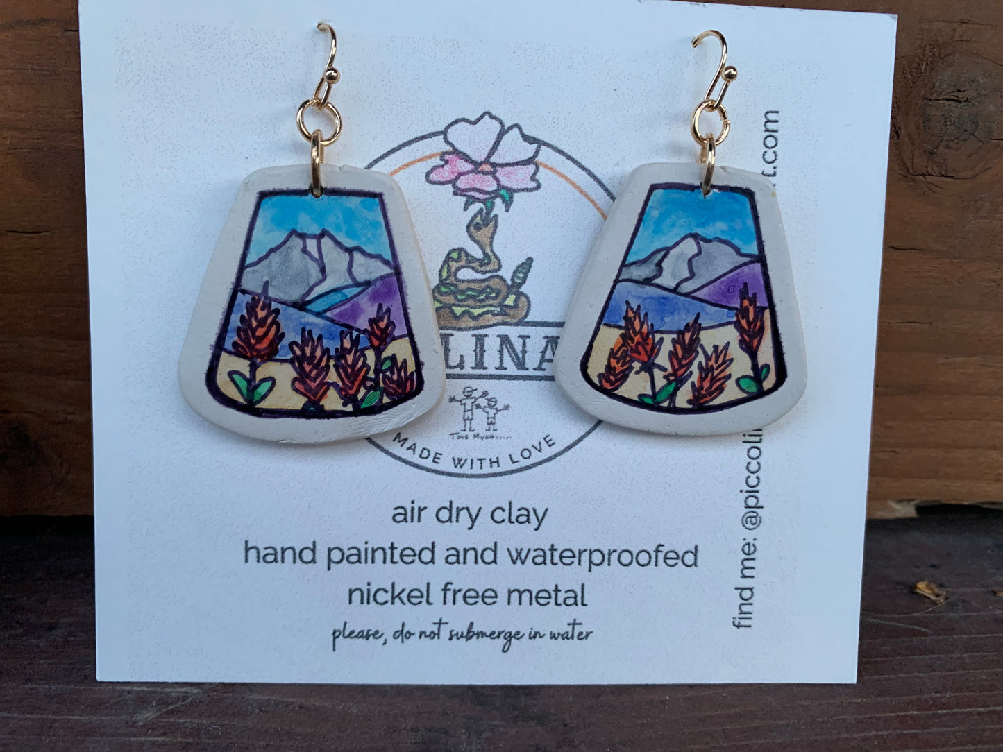 Hand Painted Clay Earrings