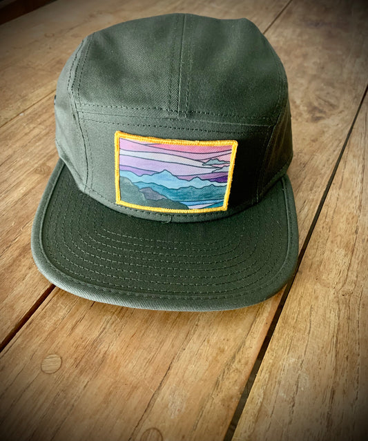 Mt. and Sea "stained glass" Art Patch Hat