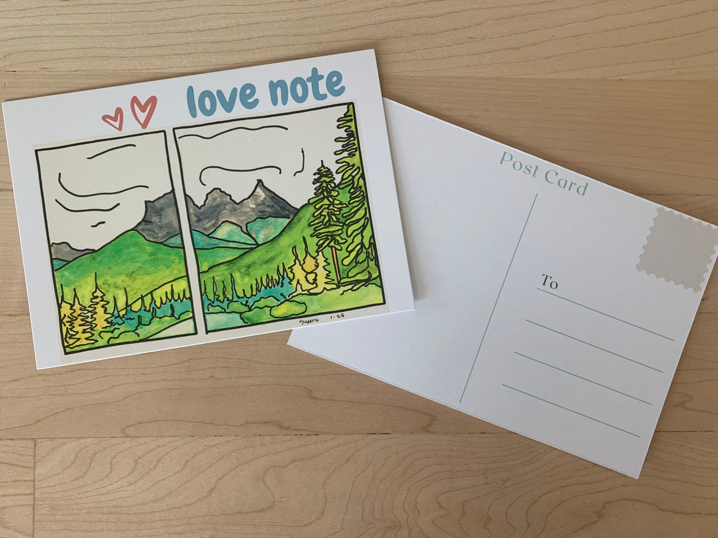 Mountain Postcard "Love Note"