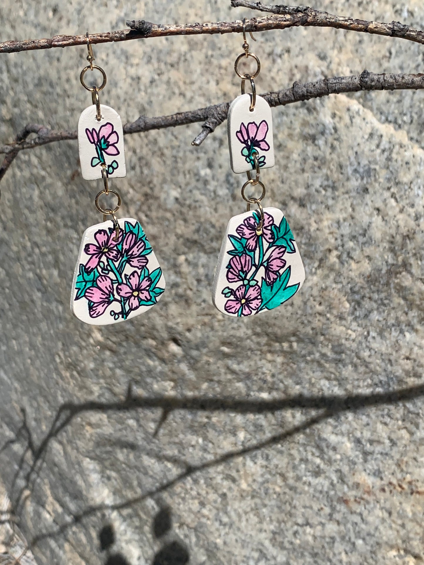 Hand Painted Clay Earrings