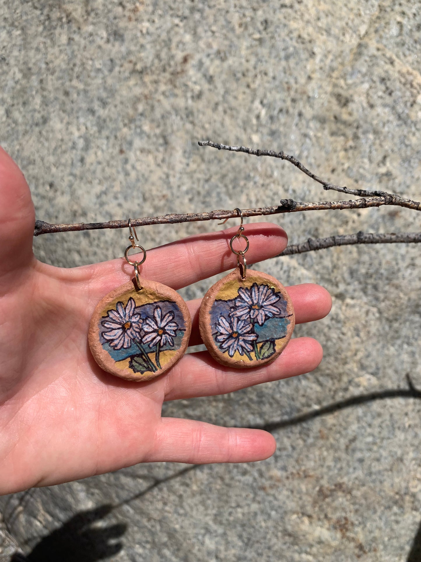 Hand Painted Clay Earrings